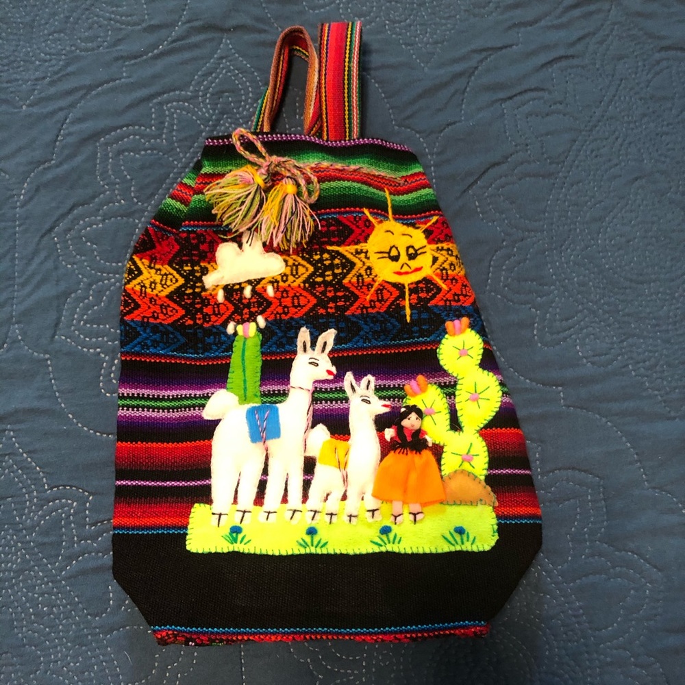 Peru little cloth backpack. Adorable.